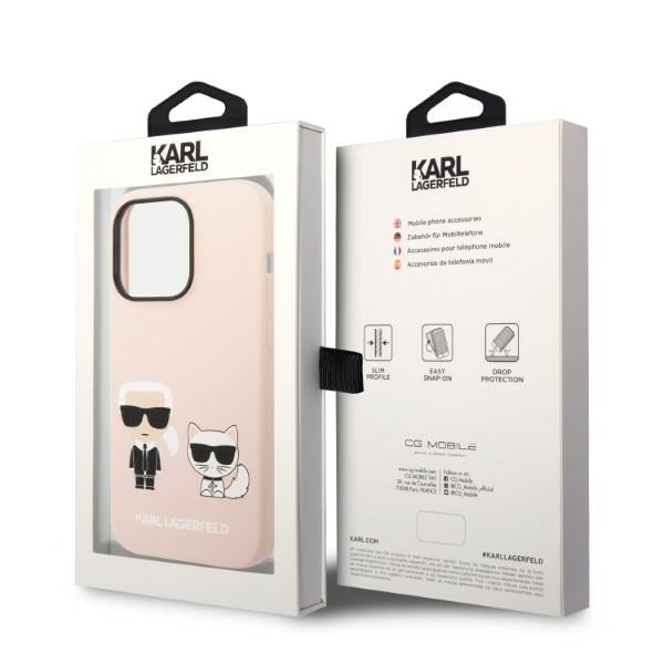 Karl Lagerfeld Magsafe Handy Hülle Case Karl & Choupette für iPhone 14 Pro Max Rosa