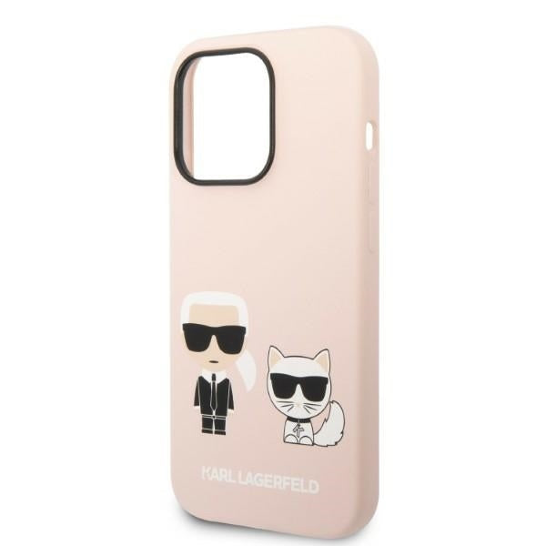 Karl Lagerfeld Magsafe Handy Hülle Case Karl & Choupette für iPhone 14 Pro Max Rosa