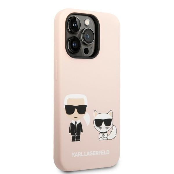 Karl Lagerfeld Magsafe Handy Hülle Case Karl & Choupette für iPhone 14 Pro Max Rosa