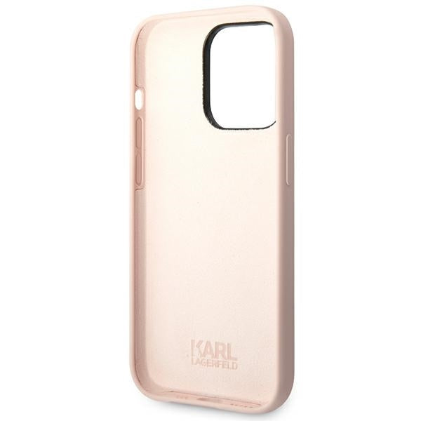 Karl Lagerfeld Handy Hülle Case Silikon Choupette für iPhone 14 Pro Max Rosa
