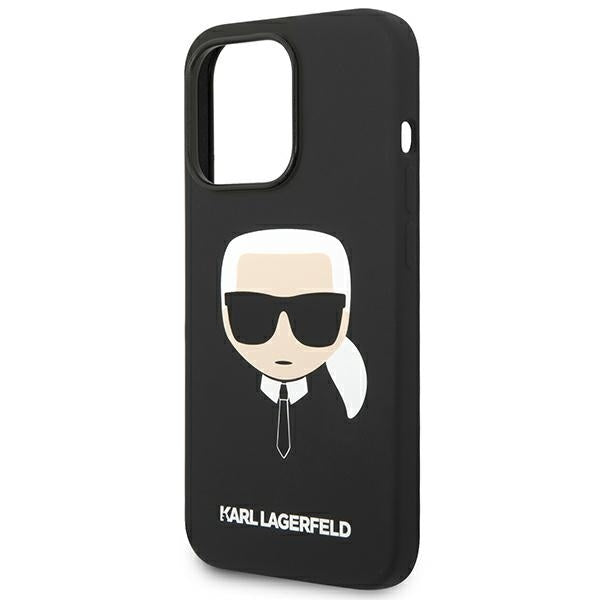 Karl Lagerfeld Handy Hülle Case Silikon Logo Karl für iPhone 14 Pro Max Schwarz