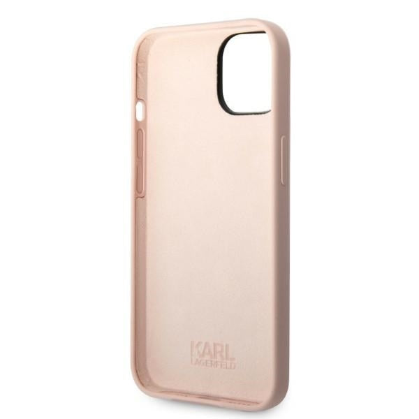 Karl Lagerfeld Handy Hülle Case Liquid Silikon Ikonik für iPhone 13 / 14 / 15 Rosa