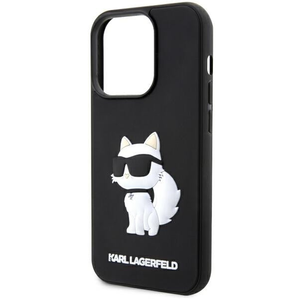 Karl Lagerfeld Handy Hülle Case 3D Rubber Choupette für iPhone 14 Pro Max Schwarz