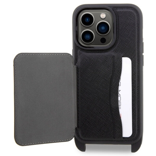 Karl Lagerfeld Crossbody Handy Hülle Case Saffiano Karl & Choupette für iPhone 14 Pro Schwarz