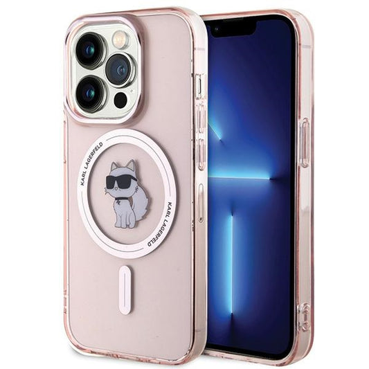 Karl Lagerfeld Magsafe Handy Hülle Case für iPhone 15 Pro Max Rosa