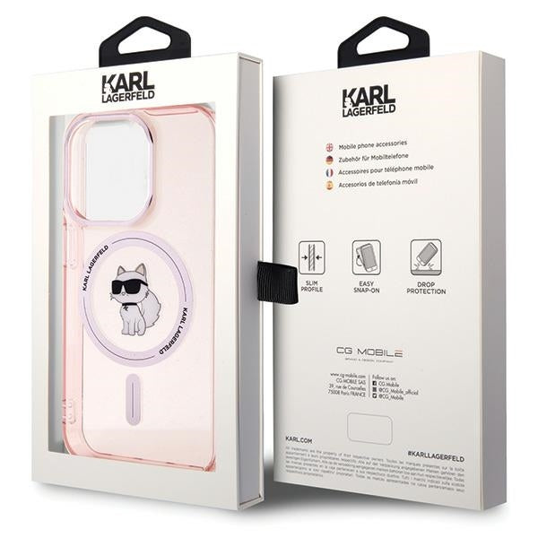 Karl Lagerfeld Magsafe Handy Hülle Case für iPhone 15 Pro Max Rosa