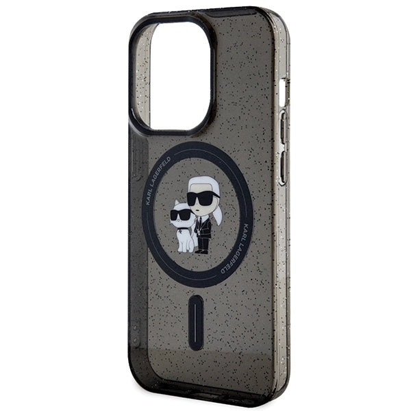 Karl Lagerfeld Magsafe Handy Hülle Case für iPhone 11 / XR Glitzer Schwarz