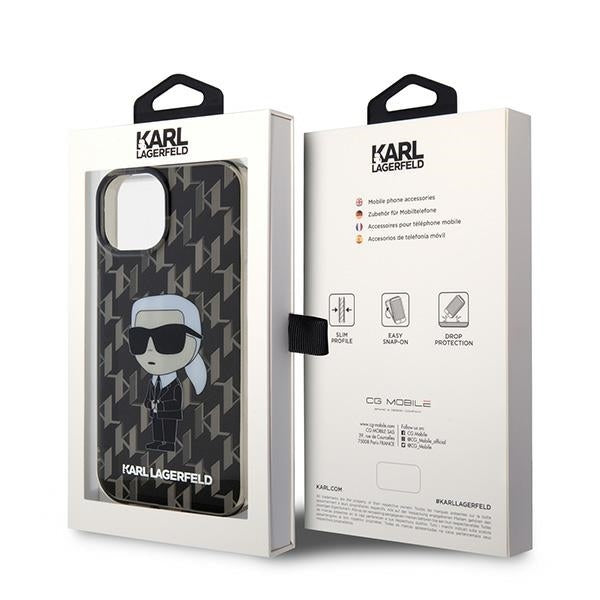 Karl Lagerfeld Handy Hülle Case für iPhone 13 / 14 / 15 Schwarz
