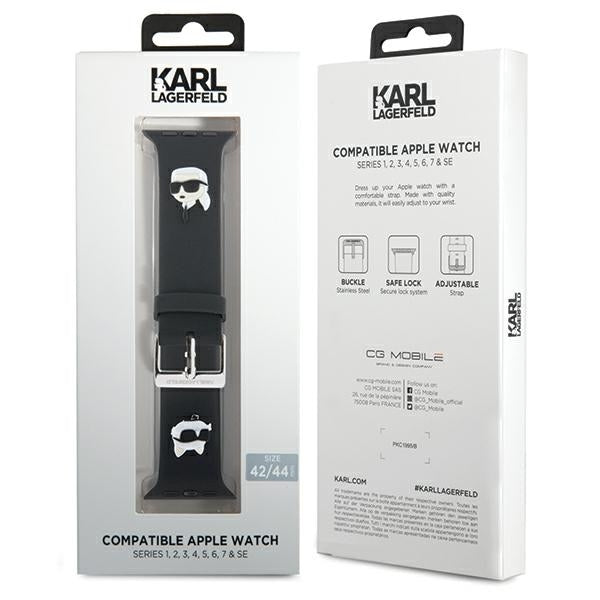 Karl Lagerfeld Apple Watch Armband 42/44/45/49mm 3D Rubber Karl & Choupette Heads