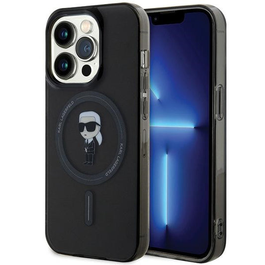 Karl Lagerfeld Magsafe Handy Hülle Case für iPhone 14 Pro Schwarz