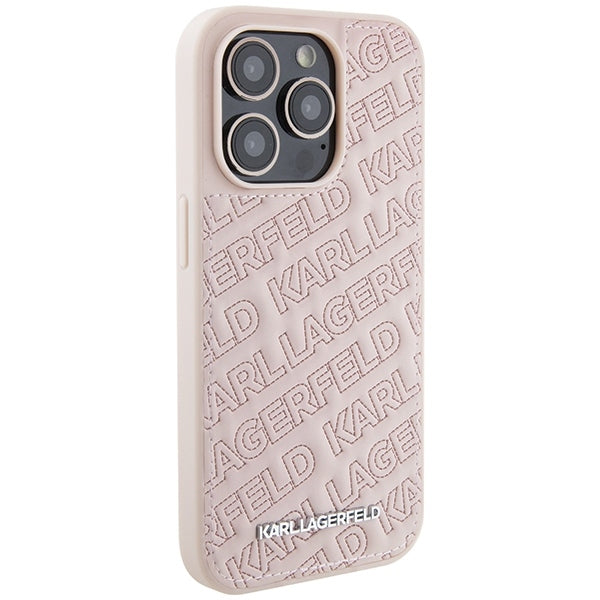 Karl Lagerfeld Handy Hülle Case 3D Logo "KARLLAGERFELD" für iPhone 15 Pro Max Rosa