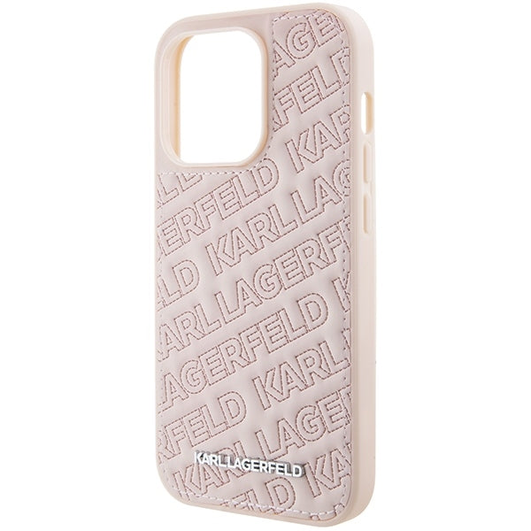 Karl Lagerfeld Handy Hülle Case 3D Logo "KARLLAGERFELD" für iPhone 15 Pro Max Rosa