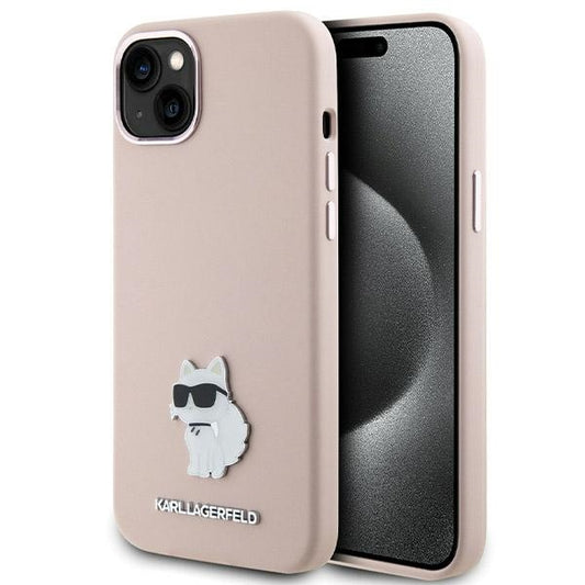 Karl Lagerfeld Handy Hülle Case Silikon 3D Choupette Logo "KARLLAGERFELD" für iPhone 13 / 14 / 15