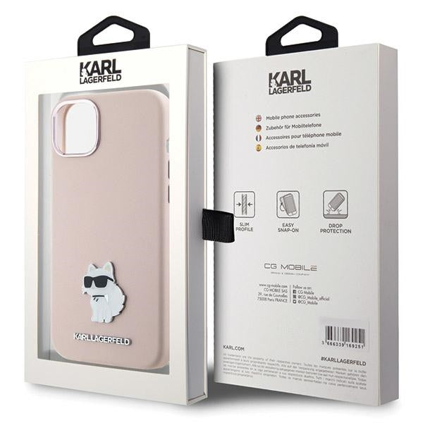 Karl Lagerfeld Handy Hülle Case Silikon 3D Choupette Logo "KARLLAGERFELD" für iPhone 13 / 14 / 15