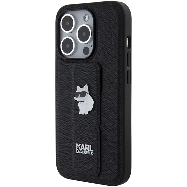 Karl Lagerfeld Handy Hülle Case für iPhone 13 / 13 Pro mit Griff Stand Schwarz