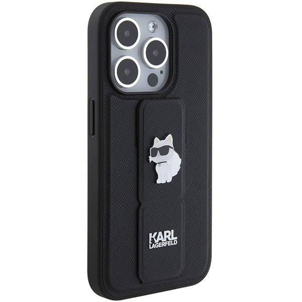 Karl Lagerfeld Handy Hülle Case für iPhone 13 / 13 Pro mit Griff Stand Schwarz