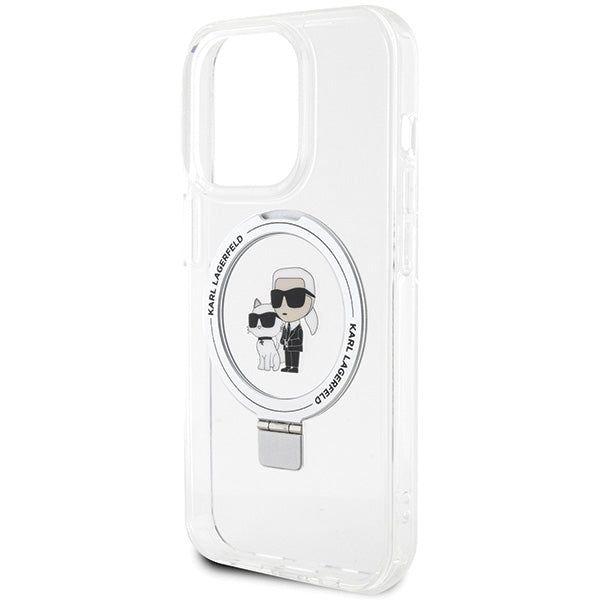 Karl Lagerfeld Magsafe Handy Hülle Case für iPhone 13 / 13 Pro mit Ring Stand Transparent
