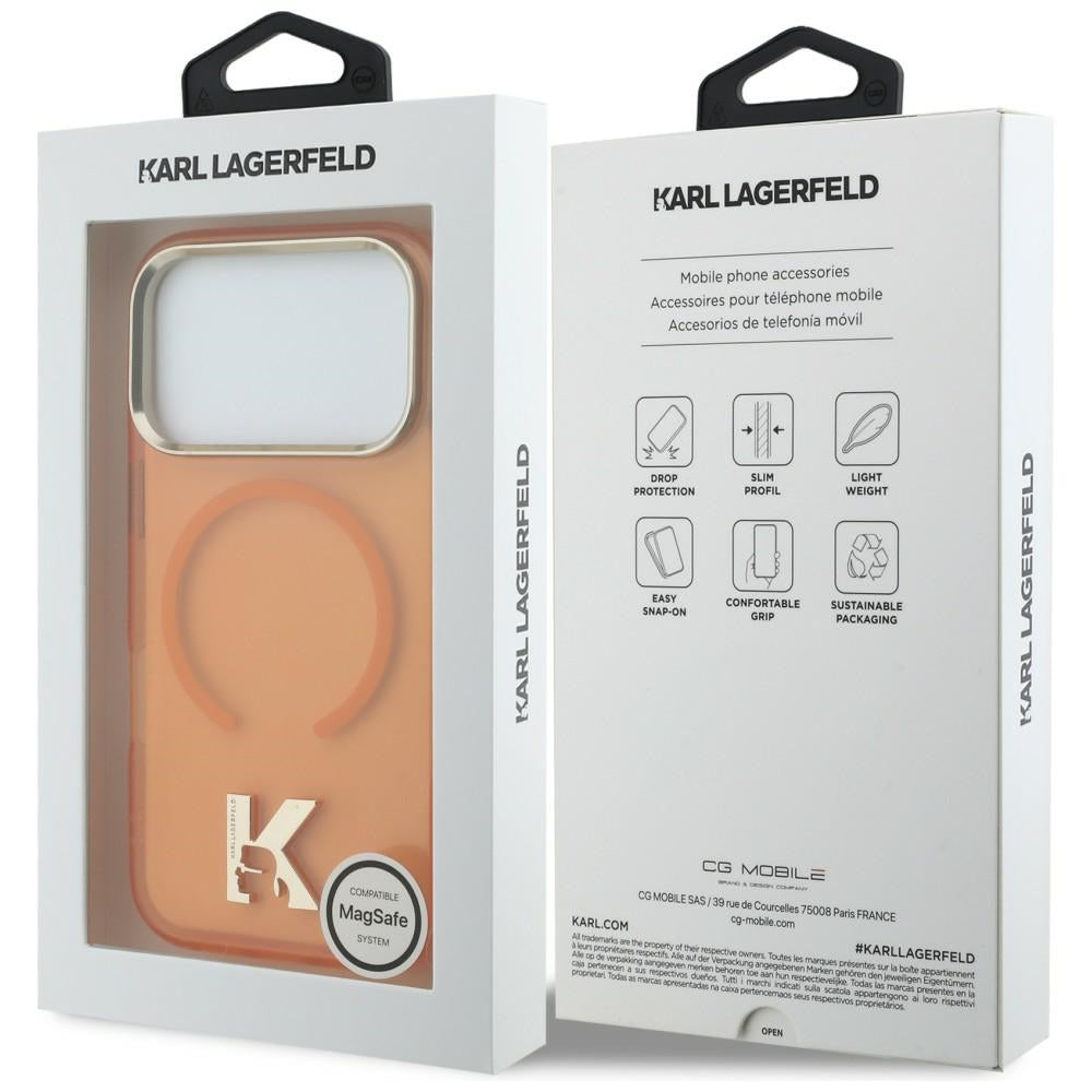 Karl Lagerfeld Handy Hülle IML K Head Logo Magsafe Case für iPhone 17 Pro Orange