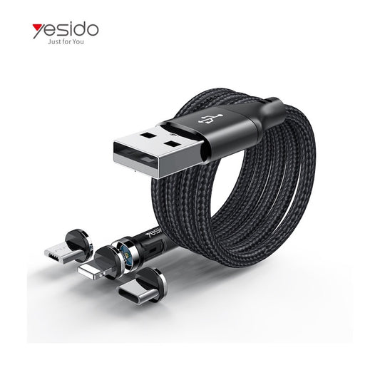 YESIDO CA68 3in1 Magnetische Typ C, Lightning und Micro 1 Meter USB Ladekabel