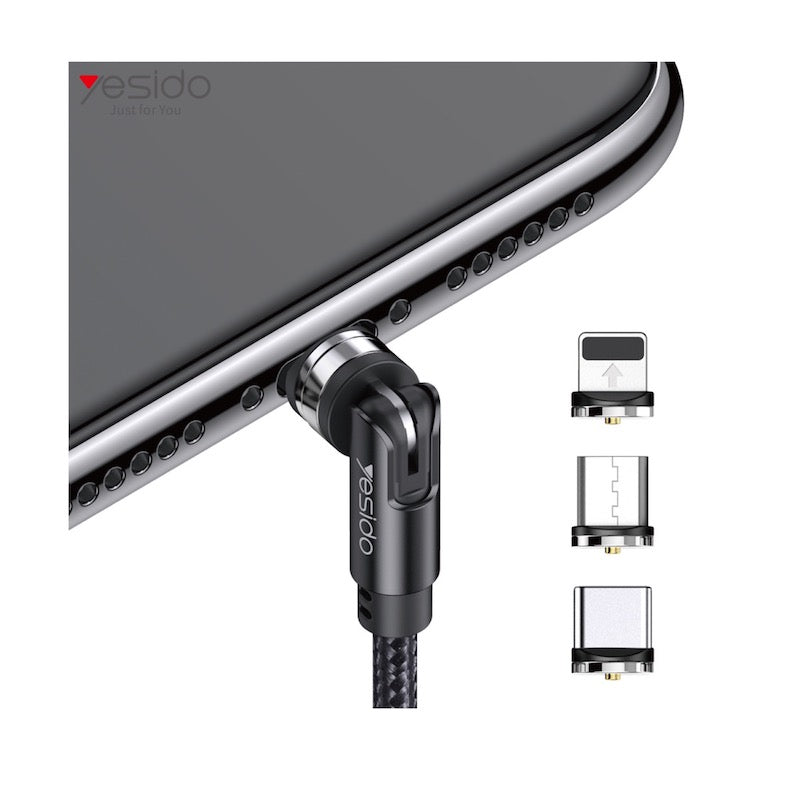 YESIDO CA68 3in1 Magnetische Typ C, Lightning und Micro 1 Meter USB Ladekabel