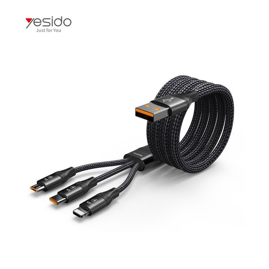 YESIDO CA73 3in1 Lightning, Typ C und Micro 5A Fast Charge 1.2 Meter Ladekabel