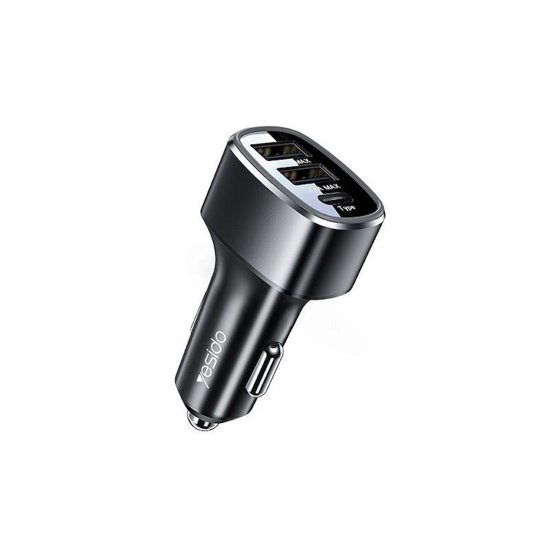 YESIDO Y47 Typ C und 2x USB Auto Ladegerät mit Ladefunktion