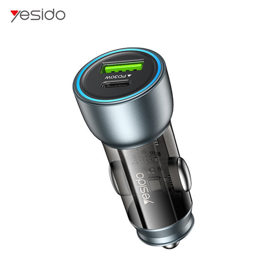 YESIDO Y49 Typ C und 2x USB Auto Ladegerät mit Ladefunktion