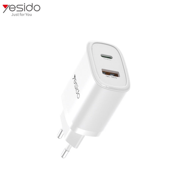 YESIDO YC47 Typ C und USB Ladegerät Adapter mit Typ C zu Lightning Kabel