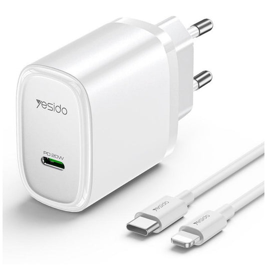 YESIDO YC57L Typ C Ladegerät Adapter mit Typ C zu Lightning Kabel