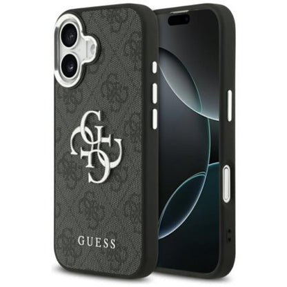 GUESS Handy Hülle Case 4G Big Metall Logo für iPhone 17 Schwarz