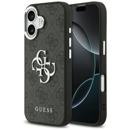 GUESS Handy Hülle Case 4G Big Metall Logo für iPhone 17 Schwarz