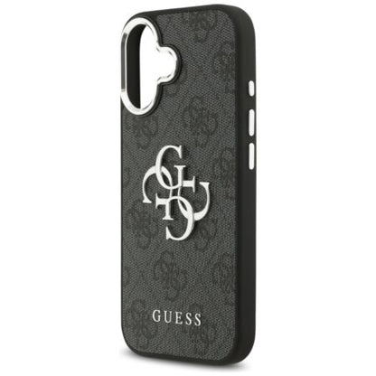 GUESS Handy Hülle Case 4G Big Metall Logo für iPhone 17 Schwarz