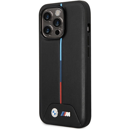 BMW Magsafe Handy Hülle Case Quilted Tricolor für iPhone 15 Pro Schwarz