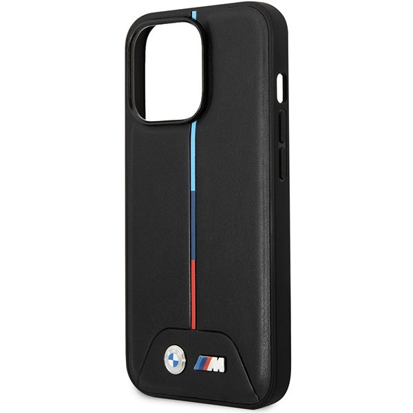 BMW Magsafe Handy Hülle Case Quilted Tricolor für iPhone 15 Pro Schwarz