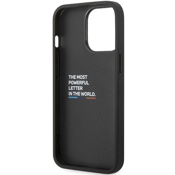 BMW Magsafe Handy Hülle Case Quilted Tricolor für iPhone 15 Pro Schwarz