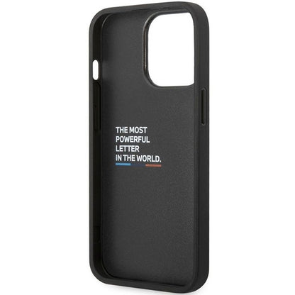 BMW Magsafe Handy Hülle Case Quilted Tricolor für iPhone 15 Pro Schwarz