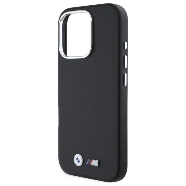 BMW Handy Hülle M Smooth Full Wrapped Metall Magsafe Hard Case für iPhone 16 Pro Schwarz