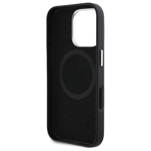 BMW Handy Hülle M Smooth Full Wrapped Metall Magsafe Hard Case für iPhone 16 Pro Schwarz