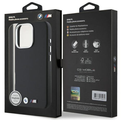 BMW Handy Hülle M Smooth Full Wrapped Metall Magsafe Hard Case für iPhone 16 Pro Schwarz