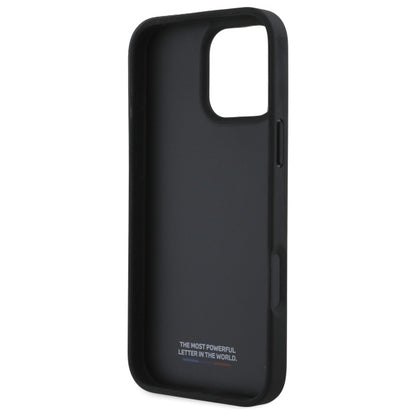 BMW Handy Hülle Smooth Rubber Logo Hard Case für iPhone 16 Pro Max Schwarz