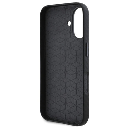 BMW Handy Hülle Carbon Wrapped Metall Hard Case für iPhone 16 Schwarz