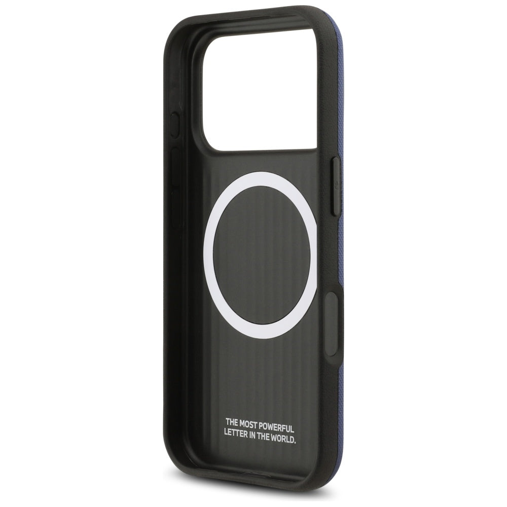 BMW Handy Hülle M FW Logo Metall Magsafe Case für iPhone 17 Pro Max Blau