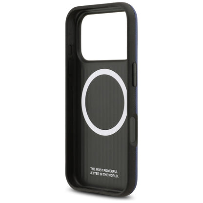 BMW Handy Hülle M FW Logo Metall Magsafe Case für iPhone 17 Pro Max Blau