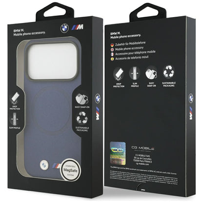 BMW Handy Hülle M FW Logo Metall Magsafe Case für iPhone 17 Pro Blau