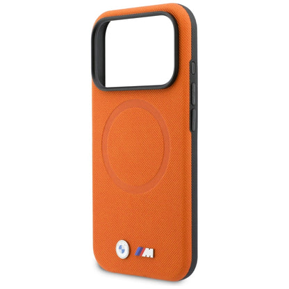 BMW Handy Hülle M FW Logo Metall Magsafe Case für iPhone 17 Pro Orange