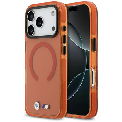 BMW Handy Hülle M IML Shockproof Metall Logo Magsafe Case für iPhone 17 Pro Orange