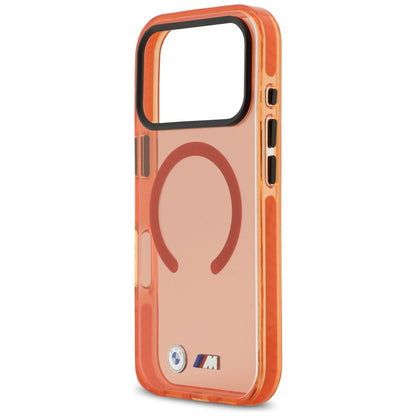 BMW Handy Hülle M IML Shockproof Metall Logo Magsafe Case für iPhone 17 Pro Max Orange