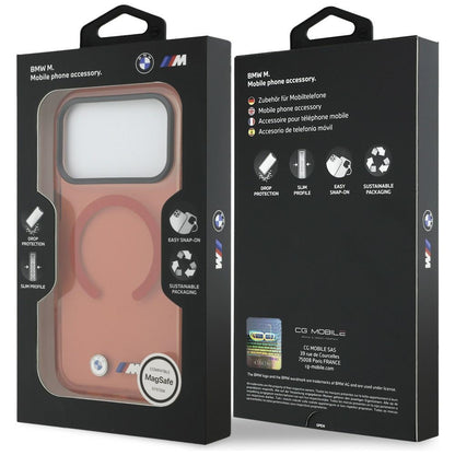 BMW Handy Hülle M IML Shockproof Metall Logo Magsafe Case für iPhone 17 Pro Orange