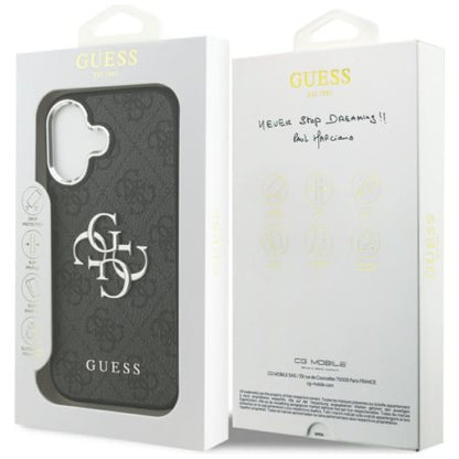 GUESS Handy Hülle Case 4G Big Metall Logo für iPhone 17 Schwarz