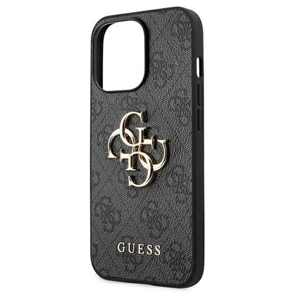 GUESS Handy Hülle Case 4G Big Metall Logo für iPhone 13 / 14 / 15 Schwarz